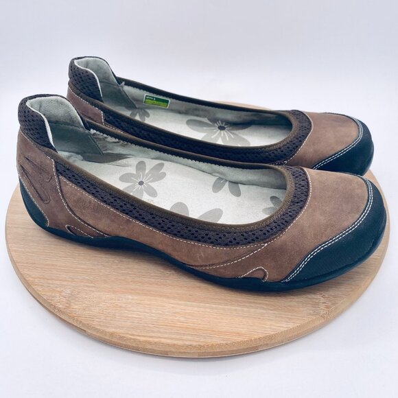 Ahnu Shoes Womens 11 Brown Leather Lucia Ballet Flats Comfort Athletic - Picture 1 of 11